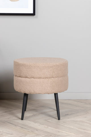 Krukpuff - Svart / Beige Teddy