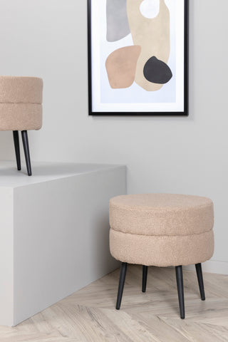 Krukpuff - Svart / Beige Teddy