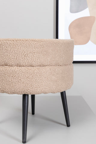 Krukpuff - Svart / Beige Teddy