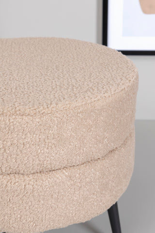 Krukpuff - Svart / Beige Teddy