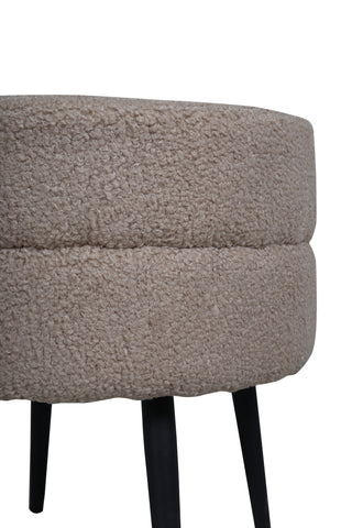 Krukpuff - Svart / Beige Teddy