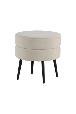 Krukpuff - Svart / Beige sammet
