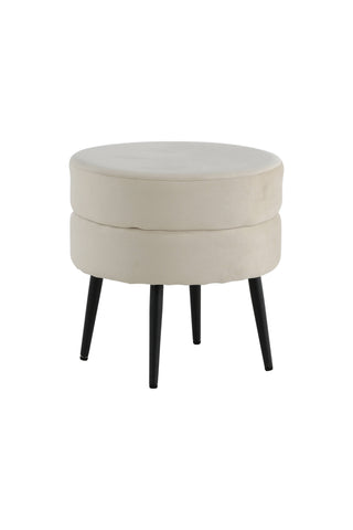 Krukpuff - Svart / Beige sammet