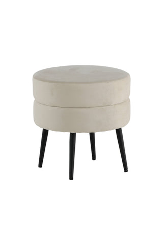 Krukpuff - Svart / Beige sammet