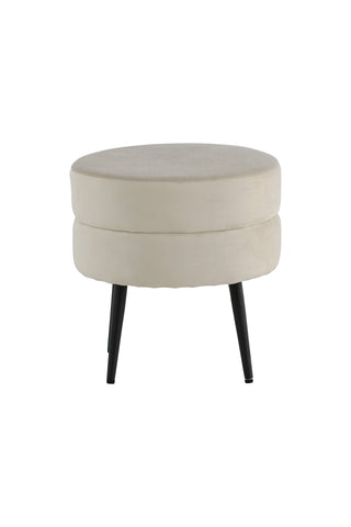 Krukpuff - Svart / Beige sammet