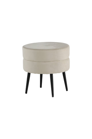 Krukpuff - Svart / Beige sammet