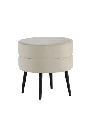 Krukpuff - Svart / Beige sammet