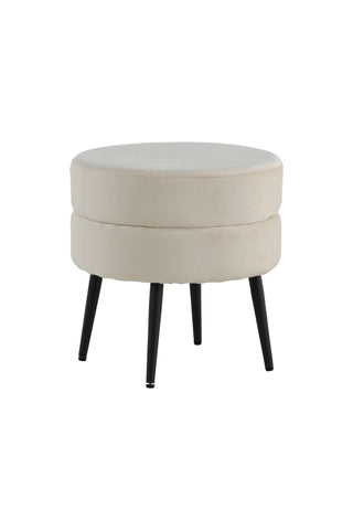 Krukpuff - Svart / Beige sammet