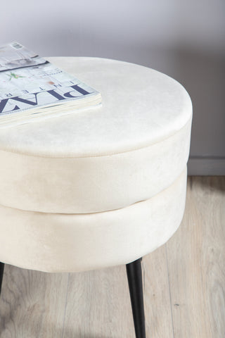 Krukpuff - Svart / Beige sammet