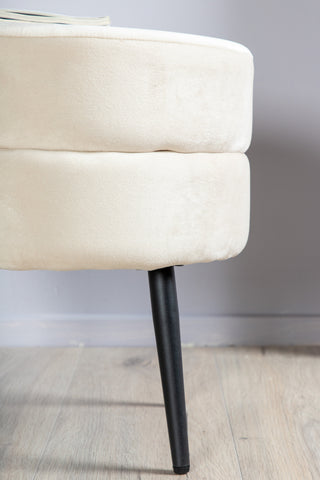 Krukpuff - Svart / Beige sammet