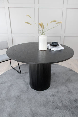 Bianca Runt Matbord - Svart / Svart Faner