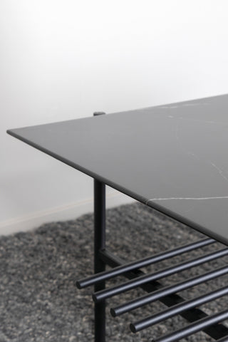 Von Staf Soffbord - svart / svart glasmarmor