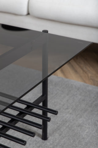 Von Staf Soffbord - svart / Svart rökt glas glas