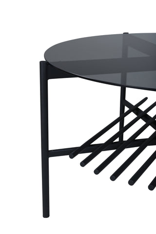 Von Staf Runt Soffbord - svart / Svart rökt glas