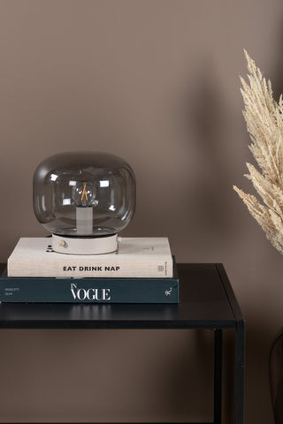 Bollonelie -Bordslampa - Beige/Svart smokey Glas