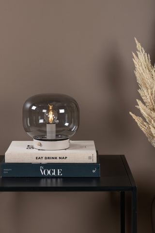 Bollonelie -Bordslampa - Beige/Svart smokey Glas