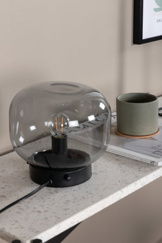 Bollonelie -Bordslampa - Svart/Svart smokey Glas