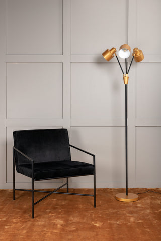 Vifta -Golvlampa - Svart/Mässing