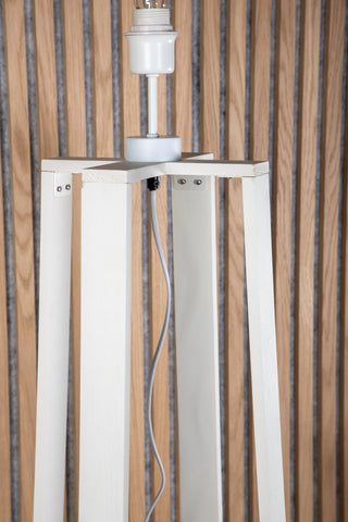 Avspark -Golvlampa - Blk Ben / Vitt glas/Lägg till heta glaskula på toppen
