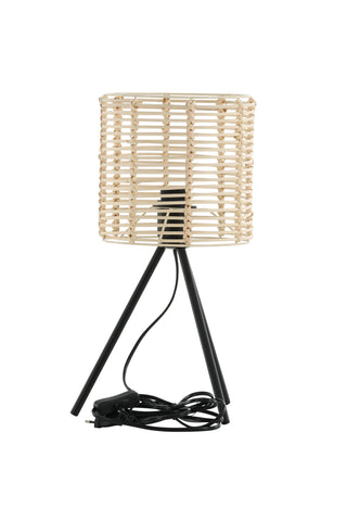 Staket -Bordslampa - Svart/Naturrotting