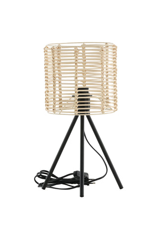 Staket -Bordslampa - Svart/Naturrotting