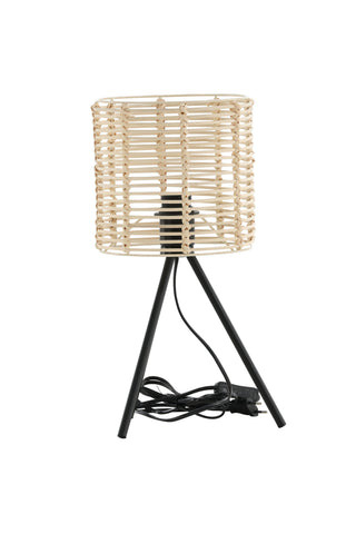 Staket -Bordslampa - Svart/Naturrotting