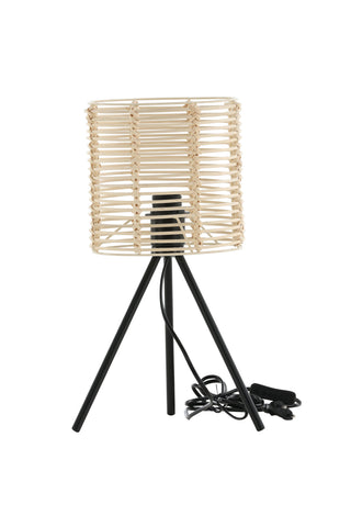 Staket -Bordslampa - Svart/Naturrotting