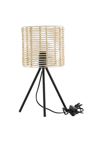 Staket -Bordslampa - Svart/Naturrotting