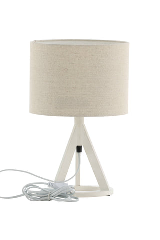 Kona -Bordslampa - Vit/Linne