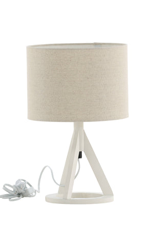 Kona -Bordslampa - Vit/Linne
