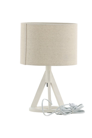 Kona -Bordslampa - Vit/Linne
