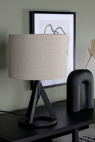 Kona -Bordslampa - Svart/Linne