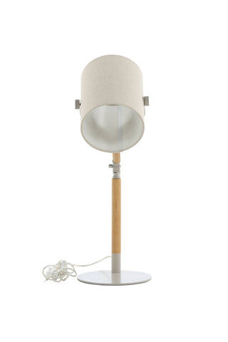 Dennis -Bordslampa - Beige / Trä/Beige Linne