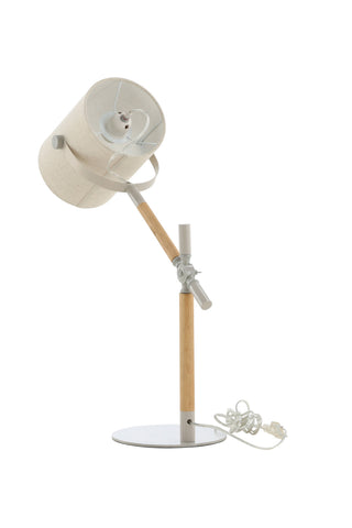 Dennis -Bordslampa - Beige / Trä/Beige Linne