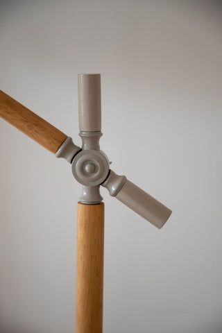 Dennis -Bordslampa - Beige / Trä/Beige Linne