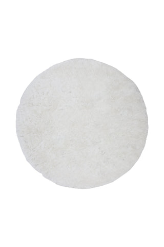 Grace Round Polyester Matta - 200*200- Vit