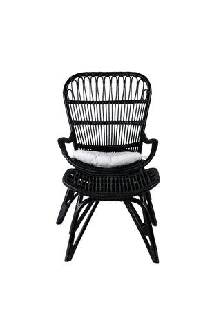 Ella Lounge Chair - SVART rotting / Offwhite Kudde. inkl. Osmansk