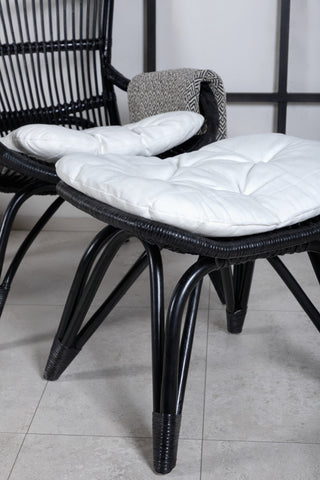 Ella Lounge Chair - SVART rotting / Offwhite Kudde. inkl. Osmansk