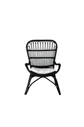 Ella Lounge Chair - SVART rotting / Offwhite Kudde. inkl. Osmansk