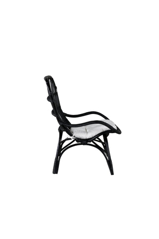 Ella Lounge Chair - SVART rotting / Offwhite Kudde. inkl. Osmansk