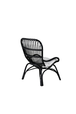 Ella Lounge Chair - SVART rotting / Offwhite Kudde. inkl. Osmansk