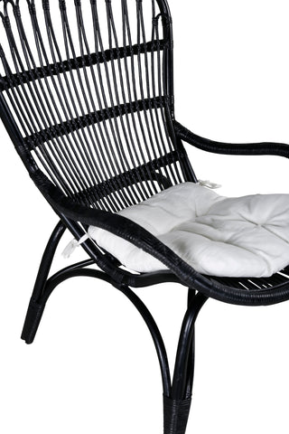 Ella Lounge Chair - SVART rotting / Offwhite Kudde. inkl. Osmansk