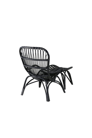 Ella Lounge Chair - SVART rotting / Offwhite Kudde. inkl. Osmansk