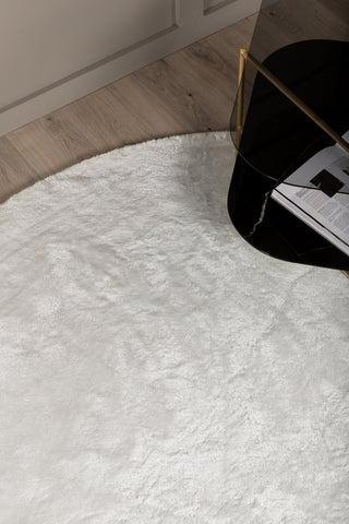 Blanca rund polyestermatta - 200*200- Vit