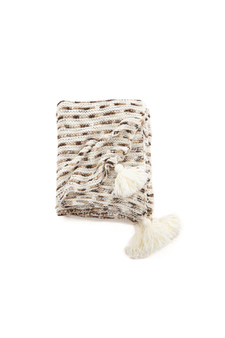 Venture Home Unny Throw Akryl - Vit / Brun - 170*130