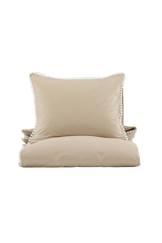 Venture Home Livia Bäddset Bomullssatin - Beige / Vit dekor - 150*200