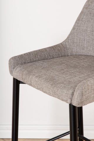 Plaza Barstol 2-pack - Svart / Beige tyg (polyesterlinne)