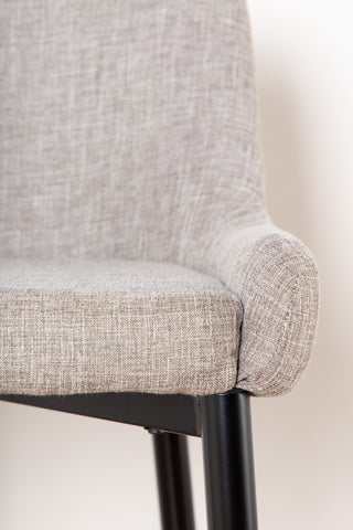Plaza Barstol 2-pack - Svart / Beige tyg (polyesterlinne)