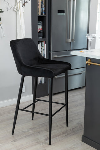 Plaza Barchair 2-pack Black Legs - Black Velvet