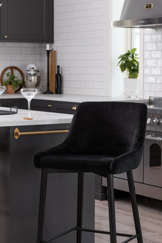 Plaza Barchair 2-pack Black Legs - Black Velvet